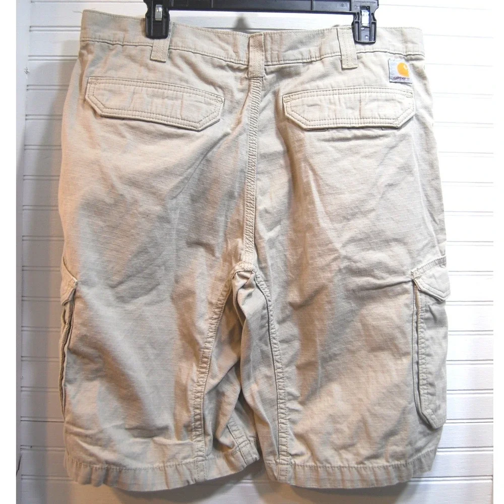 Mens Carhartt Cargo Shorts size 36 Khaki Relaxed Fit Utility Rugged Work 100135